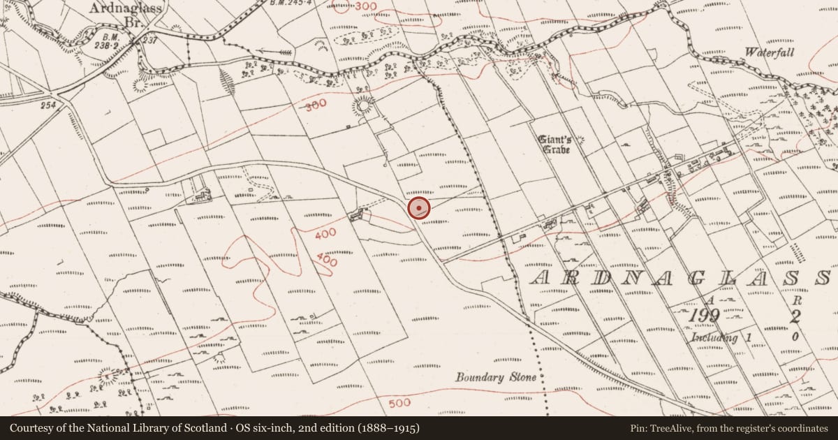 Ordnance Survey six-inch map, 2nd edition (1888–1915) covering the location of Sweathouse, Barnaderg, County Sligo, with a pin at the register's coordinates