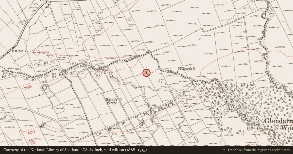 Ordnance Survey six-inch map, 2nd edition (1888–1915) covering the location of Enclosure, Ardnaglass Upper, County Sligo, with a pin at the register's coordinates
