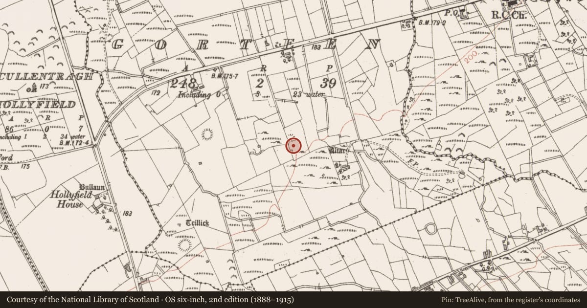 Ordnance Survey six-inch map, 2nd edition (1888–1915) covering the location of Barrow - unclassified, Gorteen, County Sligo, with a pin at the register's coordinates