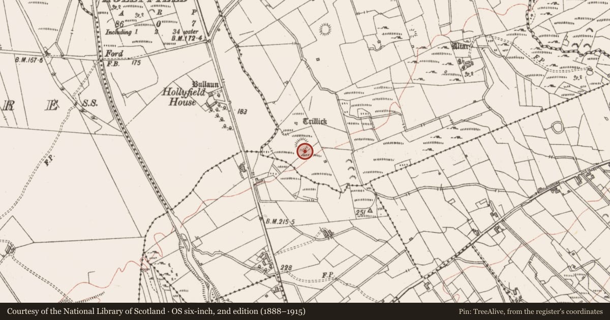 Ordnance Survey six-inch map, 2nd edition (1888–1915) covering the location of Ringfort - cashel, Gorteen, County Sligo, with a pin at the register's coordinates