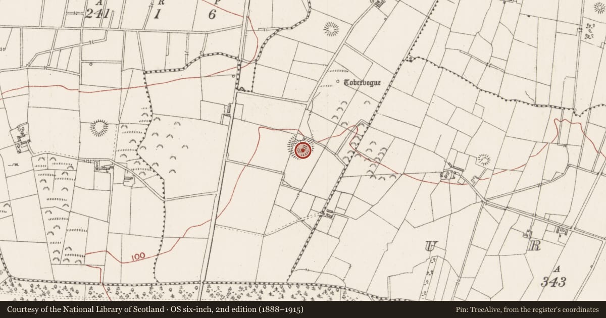 Ordnance Survey six-inch map, 2nd edition (1888–1915) covering the location of Sweathouse, Cooldrumman Upper, County Sligo, with a pin at the register's coordinates