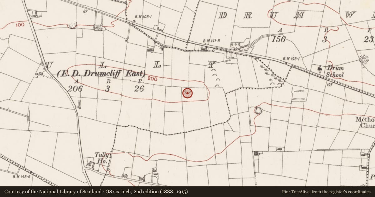 Ordnance Survey six-inch map, 2nd edition (1888–1915) covering the location of Ringfort - unclassified, Tully, County Sligo, with a pin at the register's coordinates