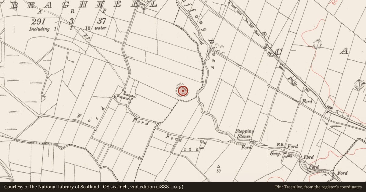Ordnance Survey six-inch map, 2nd edition (1888–1915) covering the location of Moated site, Cabraghkeel, County Sligo, with a pin at the register's coordinates