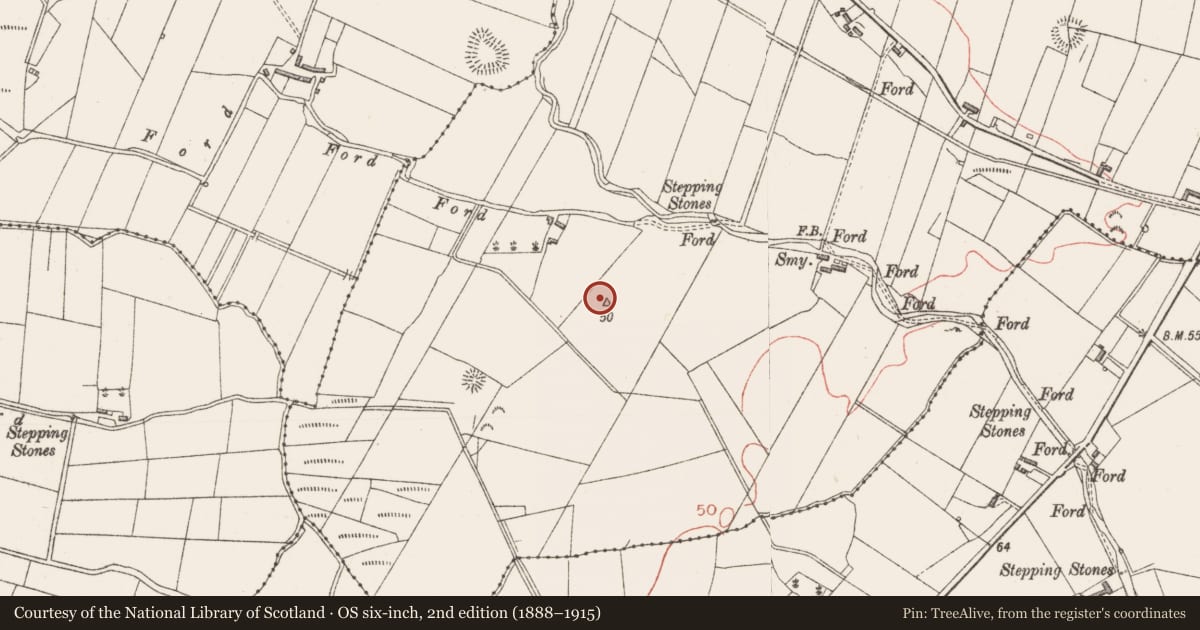 Ordnance Survey six-inch map, 2nd edition (1888–1915) covering the location of Souterrain, Cabragh, County Sligo, with a pin at the register's coordinates