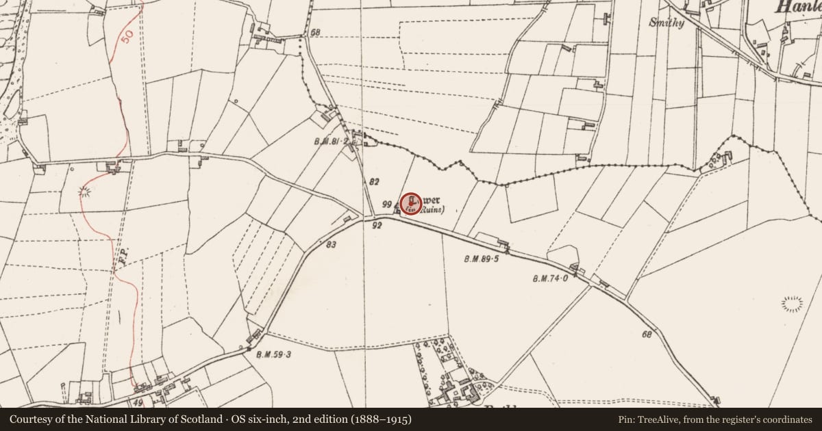 Ordnance Survey six-inch map, 2nd edition (1888–1915) covering the location of Midden, Rathlee, County Sligo, with a pin at the register's coordinates