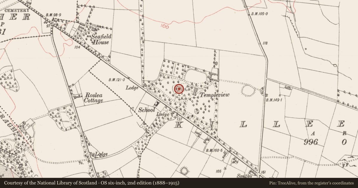 Ordnance Survey six-inch map, 2nd edition (1888–1915) covering the location of Mound, Killeenduff, County Sligo, with a pin at the register's coordinates