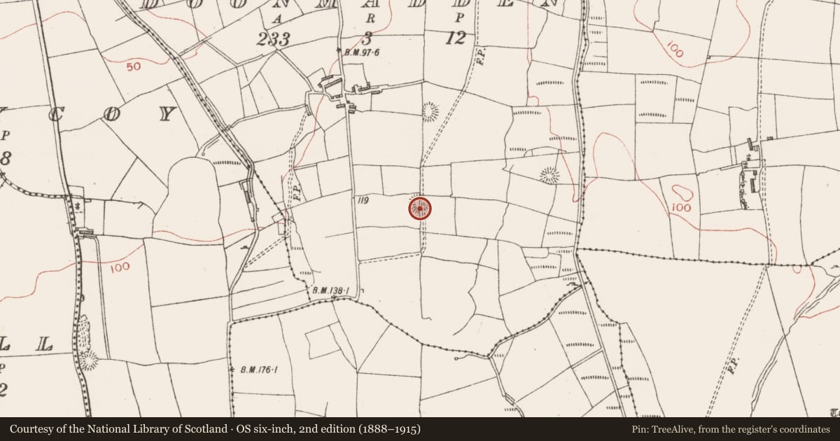 Ordnance Survey six-inch map, 2nd edition (1888–1915) covering the location of Ringfort - rath, Doonmadden, County Sligo, with a pin at the register's coordinates