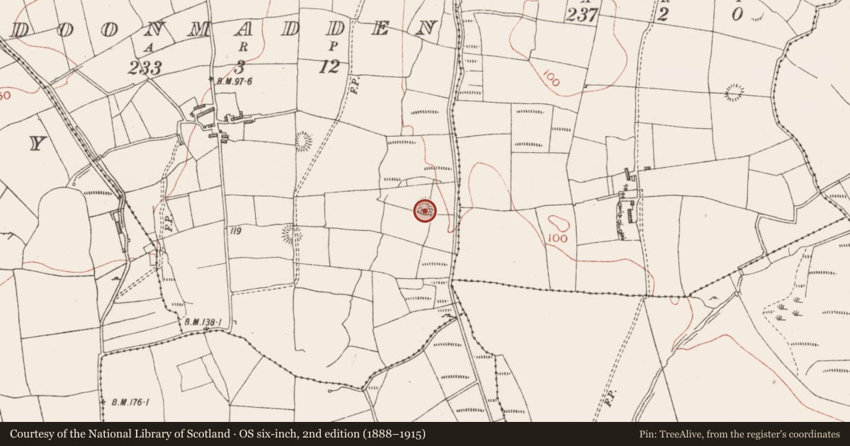 Ordnance Survey six-inch map, 2nd edition (1888–1915) covering the location of Ringfort - rath, Doonmadden, County Sligo, with a pin at the register's coordinates