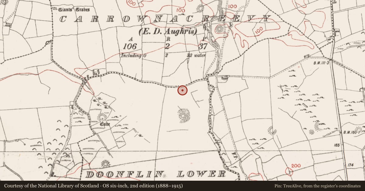 Ordnance Survey six-inch map, 2nd edition (1888–1915) covering the location of House - 18th/19th century, Doonflin Lower, County Sligo, with a pin at the register's coordinates