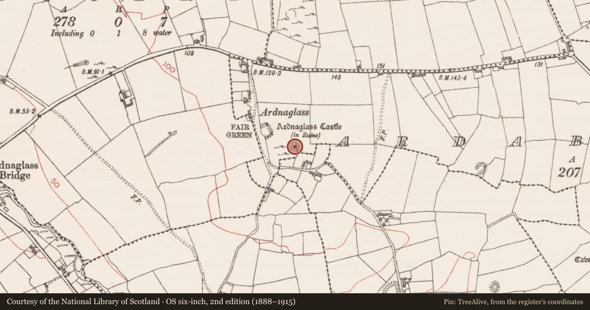 Ordnance Survey six-inch map, 2nd edition (1888–1915) covering the location of Enclosure, Ardabrone, County Sligo, with a pin at the register's coordinates