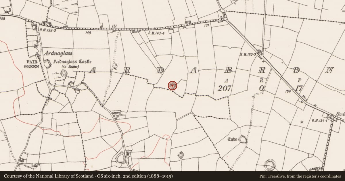 Ordnance Survey six-inch map, 2nd edition (1888–1915) covering the location of Ringfort - rath, Ardabrone, County Sligo, with a pin at the register's coordinates