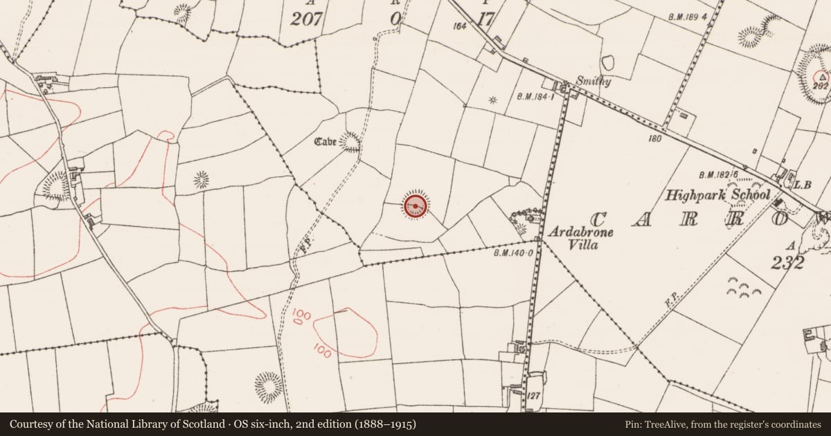 Ordnance Survey six-inch map, 2nd edition (1888–1915) covering the location of Ringfort - rath, Ardabrone, County Sligo, with a pin at the register's coordinates