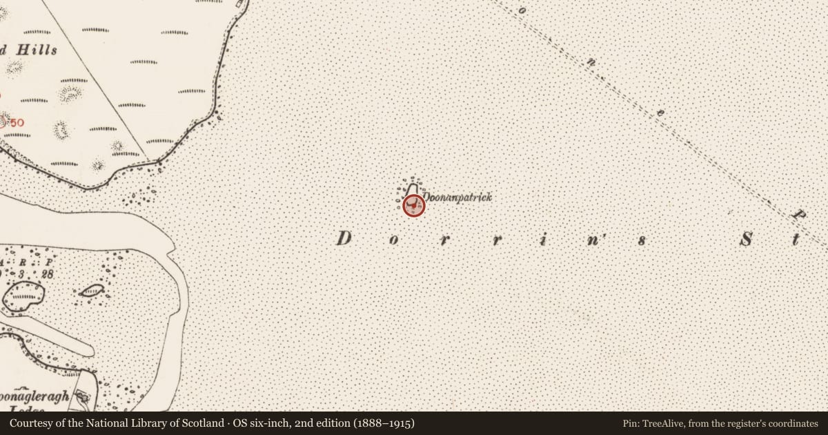 Ordnance Survey six-inch map, 2nd edition (1888–1915) covering the location of Midden, Sligo Bay, County Sligo, with a pin at the register's coordinates