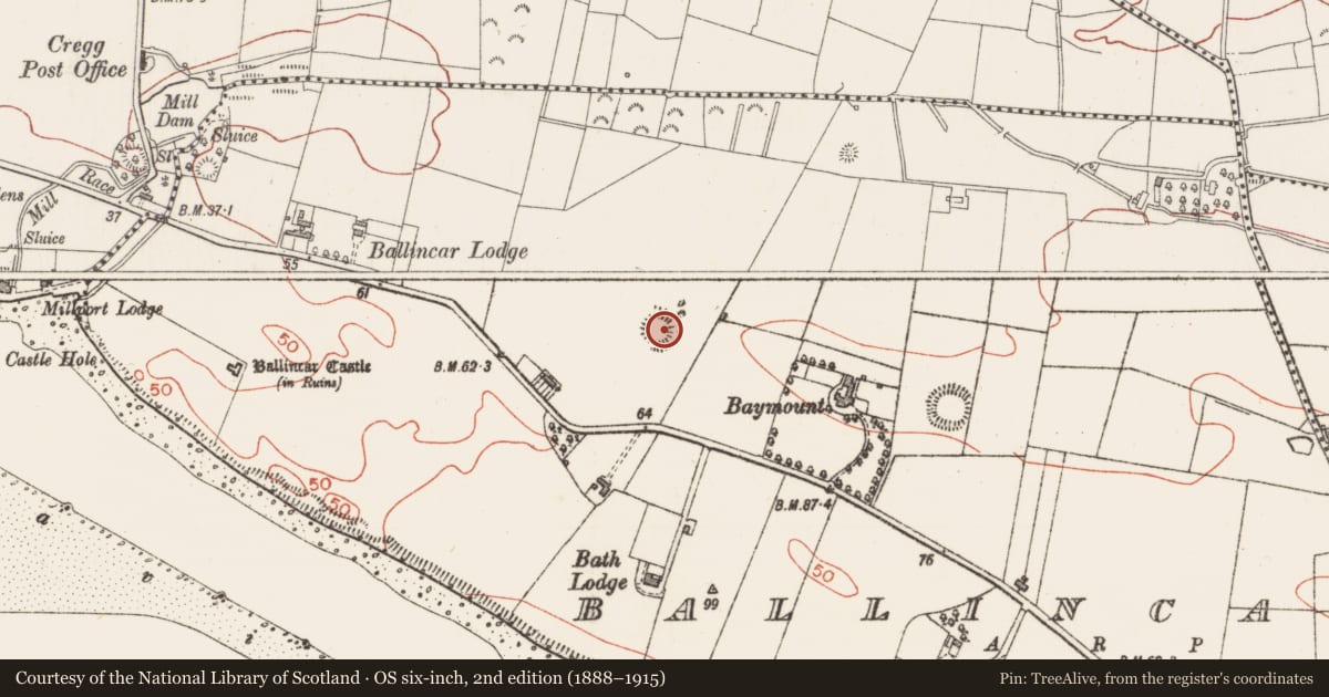 Ordnance Survey six-inch map, 2nd edition (1888–1915) covering the location of House - early medieval, Ballincar, County Sligo, with a pin at the register's coordinates