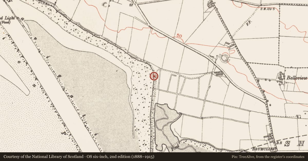 Ordnance Survey six-inch map, 2nd edition (1888–1915) covering the location of Midden, Ballincar, County Sligo, with a pin at the register's coordinates