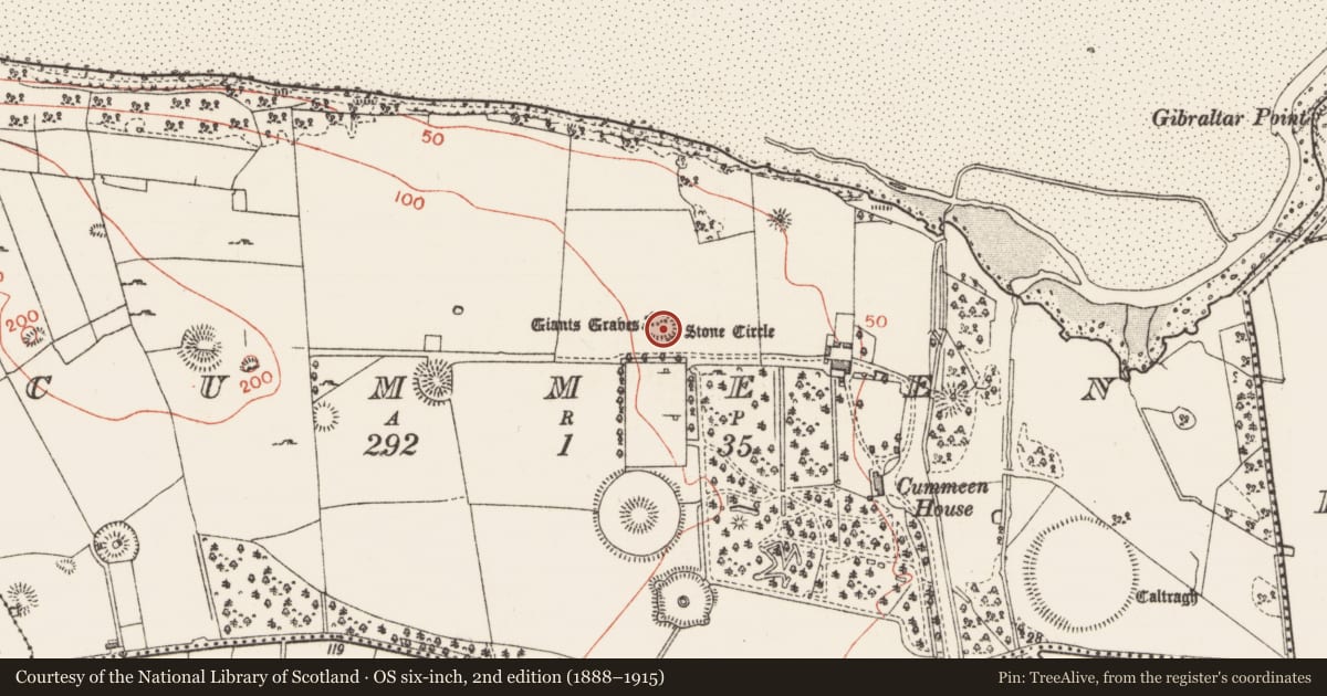 Ordnance Survey six-inch map, 2nd edition (1888–1915) covering the location of Enclosure, Cummeen, County Sligo, with a pin at the register's coordinates
