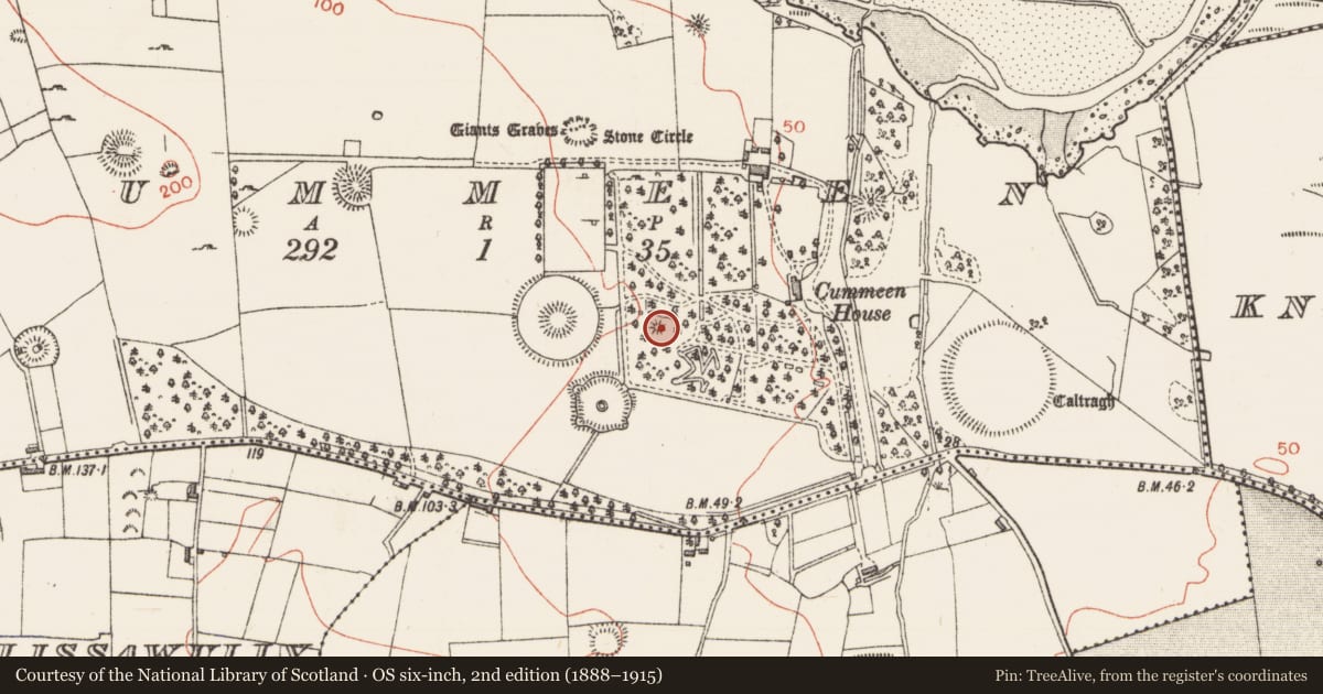 Ordnance Survey six-inch map, 2nd edition (1888–1915) covering the location of Barrow - unclassified, Cummeen, County Sligo, with a pin at the register's coordinates