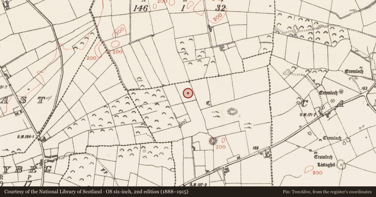Ordnance Survey six-inch map, 2nd edition (1888–1915) covering the location of Enclosure, Graigue, County Sligo, with a pin at the register's coordinates