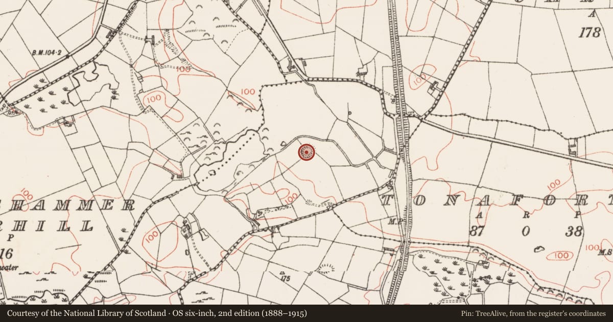 Ordnance Survey six-inch map, 2nd edition (1888–1915) covering the location of Ringfort - cashel, Carrowkeel, County Sligo, with a pin at the register's coordinates
