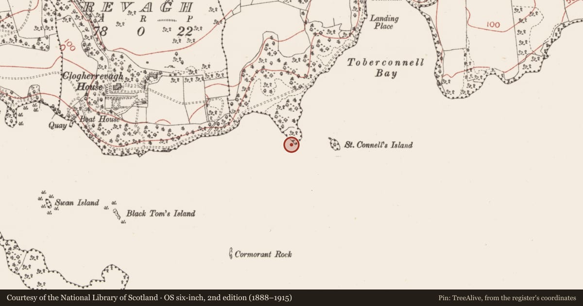 Ordnance Survey six-inch map, 2nd edition (1888–1915) covering the location of Promontory fort - inland, Clogher Beg, County Sligo, with a pin at the register's coordinates