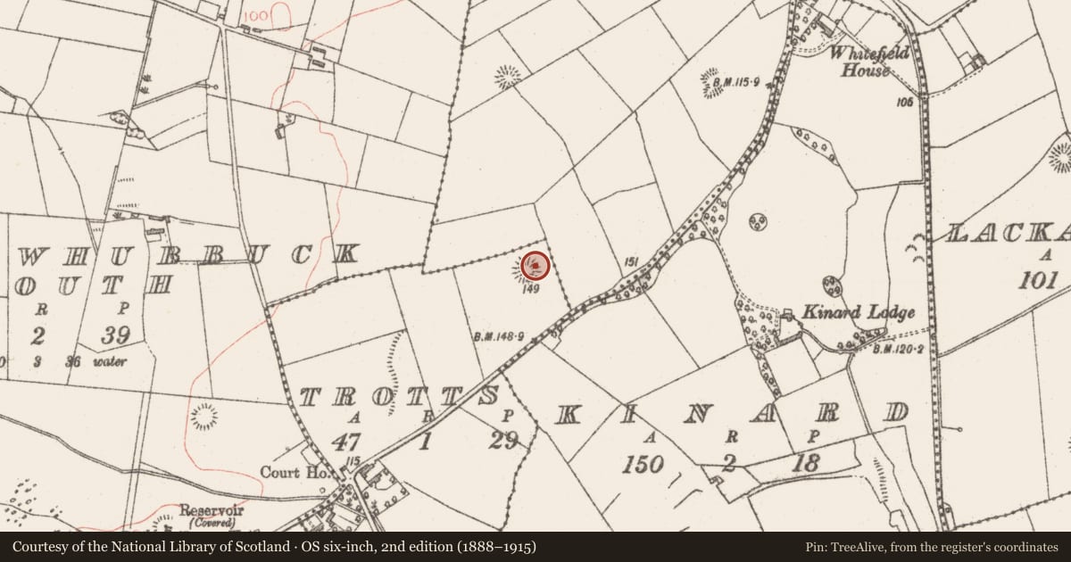Ordnance Survey six-inch map, 2nd edition (1888–1915) covering the location of Ringfort - rath, Trotts, County Sligo, with a pin at the register's coordinates