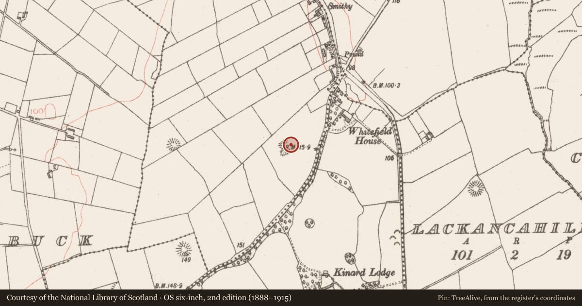 Ordnance Survey six-inch map, 2nd edition (1888–1915) covering the location of Ringfort - rath, Carrowhubbuck North, County Sligo, with a pin at the register's coordinates