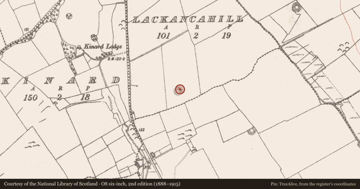 Ordnance Survey six-inch map, 2nd edition (1888–1915) covering the location of Souterrain, Lackancahill, County Sligo, with a pin at the register's coordinates