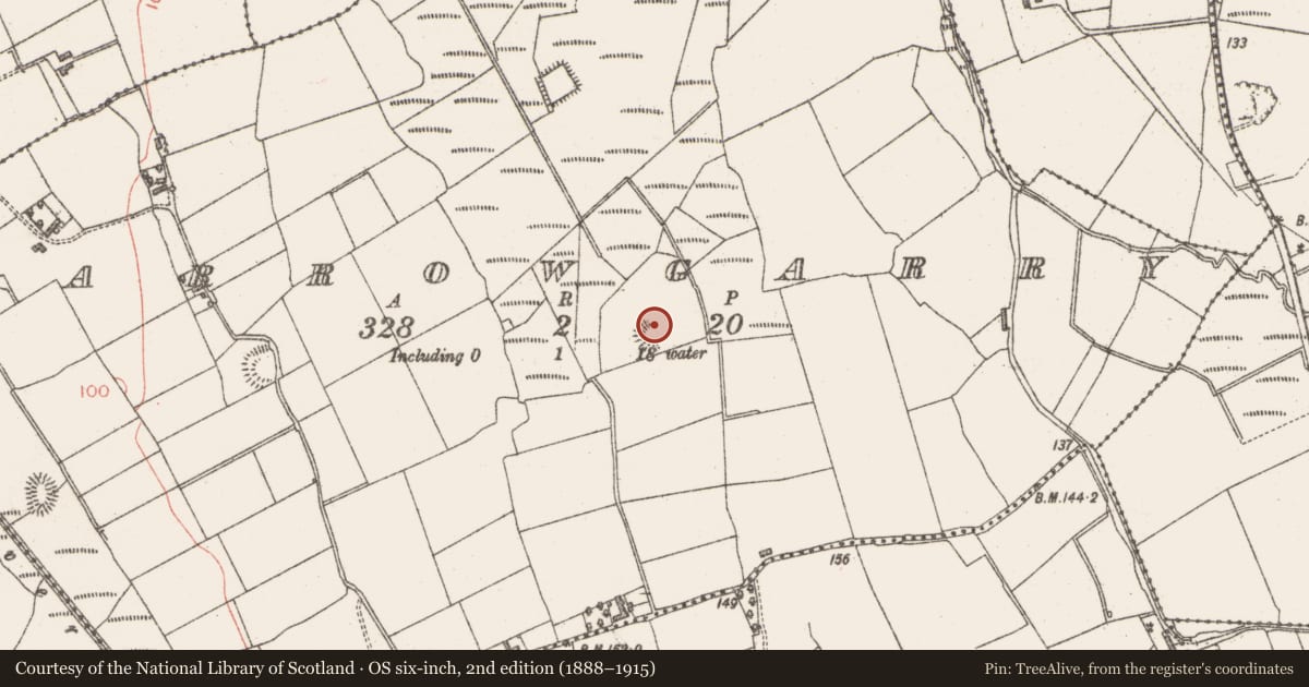 Ordnance Survey six-inch map, 2nd edition (1888–1915) covering the location of Ringfort - rath, Carrowgarry, County Sligo, with a pin at the register's coordinates