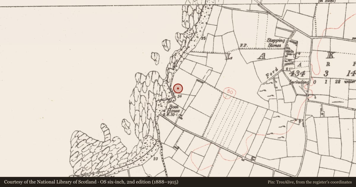 Ordnance Survey six-inch map, 2nd edition (1888–1915) covering the location of Barrow - unclassified, Lackan, County Sligo, with a pin at the register's coordinates