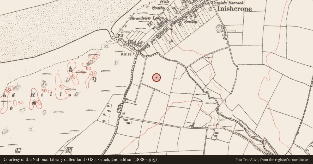 Ordnance Survey six-inch map, 2nd edition (1888–1915) covering the location of Mound, Muckduff, County Sligo, with a pin at the register's coordinates