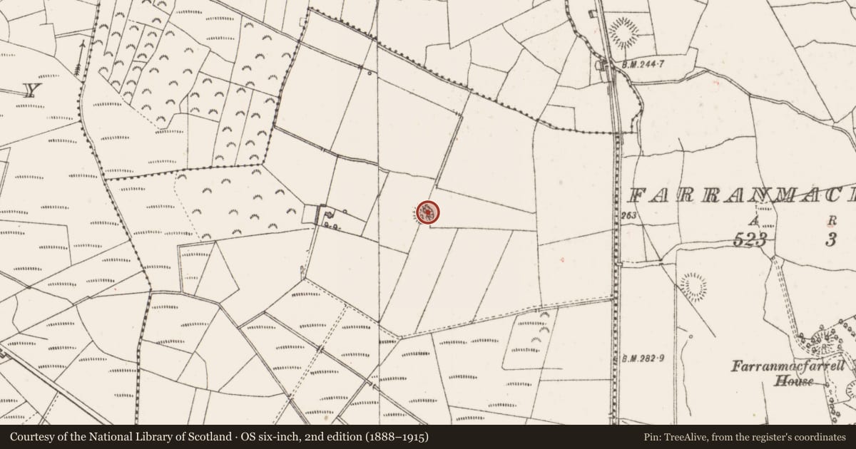 Ordnance Survey six-inch map, 2nd edition (1888–1915) covering the location of Ringfort - rath, Rathgoonaun, County Sligo, with a pin at the register's coordinates