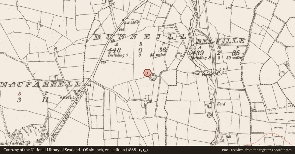 Ordnance Survey six-inch map, 2nd edition (1888–1915) covering the location of Enclosure, Dunneill, County Sligo, with a pin at the register's coordinates