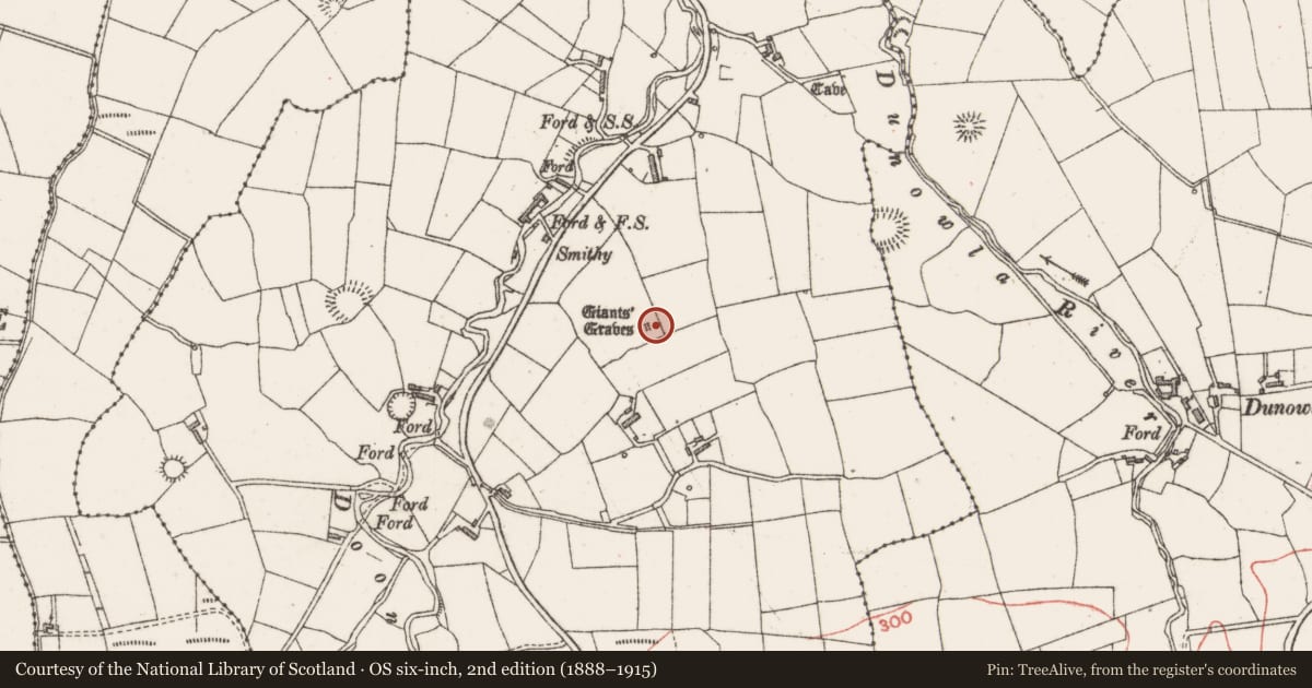 Ordnance Survey six-inch map, 2nd edition (1888–1915) covering the location of Megalithic tomb - court tomb, Doonbeakin, County Sligo, with a pin at the register's coordinates