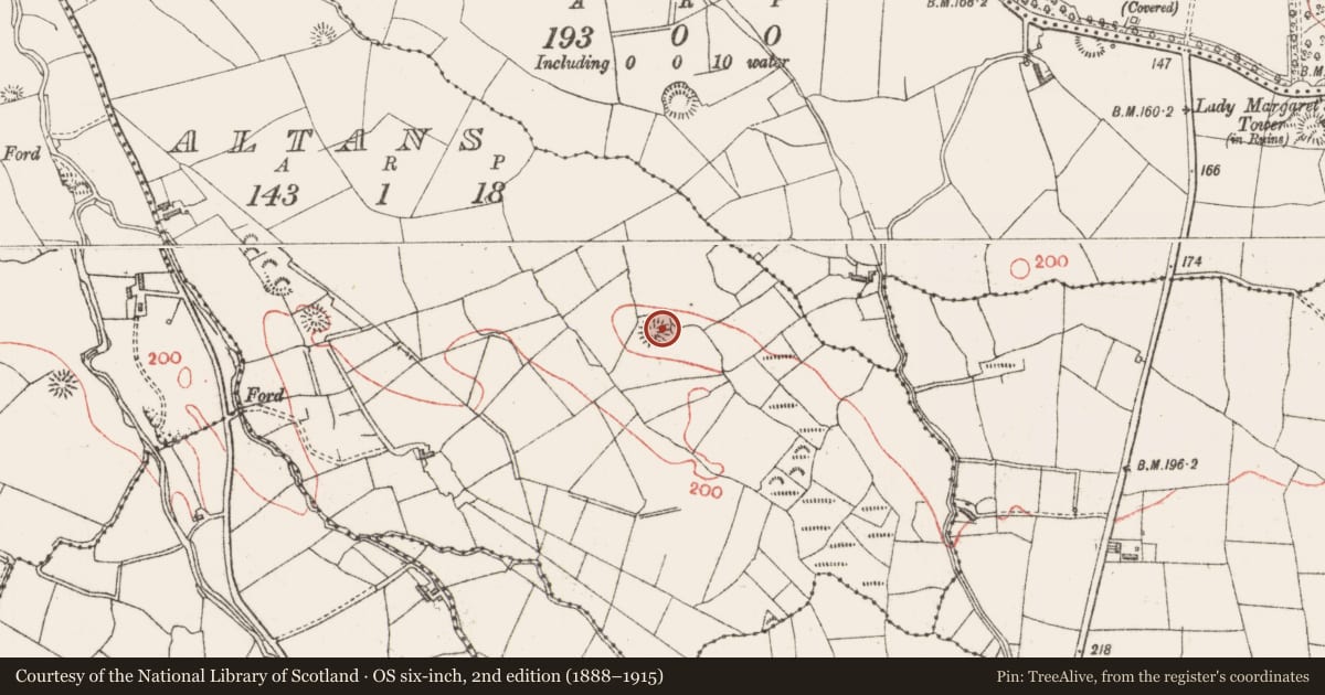 Ordnance Survey six-inch map, 2nd edition (1888–1915) covering the location of Ringfort - rath, Altans, County Sligo, with a pin at the register's coordinates