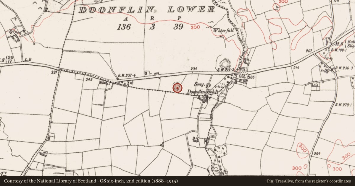Ordnance Survey six-inch map, 2nd edition (1888–1915) covering the location of House - indeterminate date, Doonflin Lower, County Sligo, with a pin at the register's coordinates