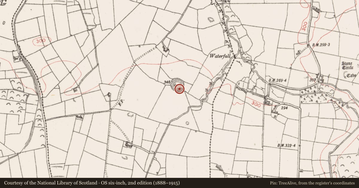 Ordnance Survey six-inch map, 2nd edition (1888–1915) covering the location of Souterrain, Doonflin Upper, County Sligo, with a pin at the register's coordinates