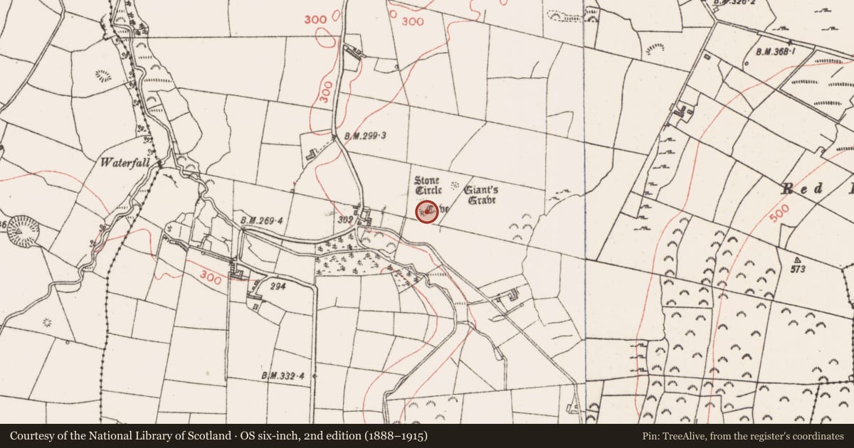 Ordnance Survey six-inch map, 2nd edition (1888–1915) covering the location of Ringfort - cashel, Farranyharpy, County Sligo, with a pin at the register's coordinates
