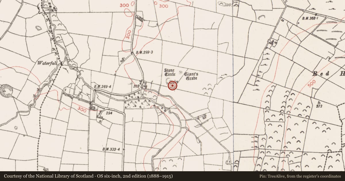 Ordnance Survey six-inch map, 2nd edition (1888–1915) covering the location of Enclosure, Farranyharpy, County Sligo, with a pin at the register's coordinates