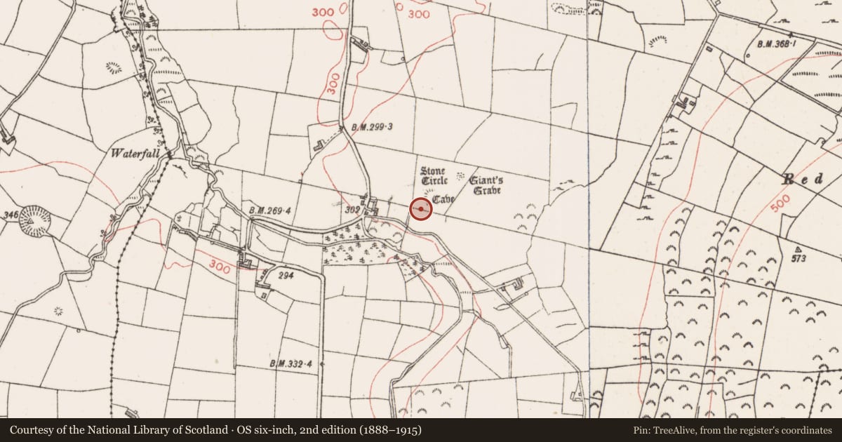 Ordnance Survey six-inch map, 2nd edition (1888–1915) covering the location of Mound, Farranyharpy, County Sligo, with a pin at the register's coordinates