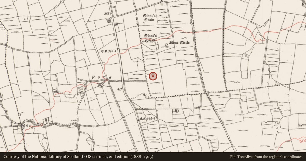 Ordnance Survey six-inch map, 2nd edition (1888–1915) covering the location of Enclosure, Barnacoghil, County Sligo, with a pin at the register's coordinates