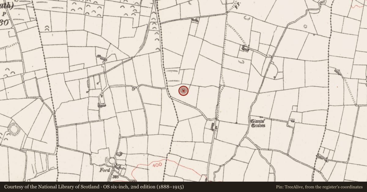 Ordnance Survey six-inch map, 2nd edition (1888–1915) covering the location of Hut site, Doonflin Upper, County Sligo, with a pin at the register's coordinates