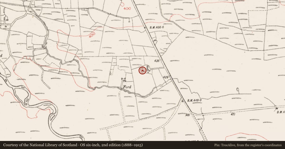 Ordnance Survey six-inch map, 2nd edition (1888–1915) covering the location of Megalithic tomb - court tomb, Crowagh Or Dunneill Mountain, County Sligo, with a pin at the register's coordinates