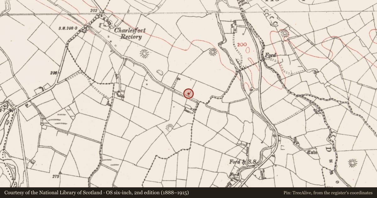 Ordnance Survey six-inch map, 2nd edition (1888–1915) covering the location of Fulacht fia, Ballyglass, County Sligo, with a pin at the register's coordinates