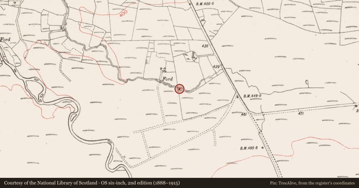 Ordnance Survey six-inch map, 2nd edition (1888–1915) covering the location of Burnt mound, Crowagh Or Dunneill Mountain, County Sligo, with a pin at the register's coordinates