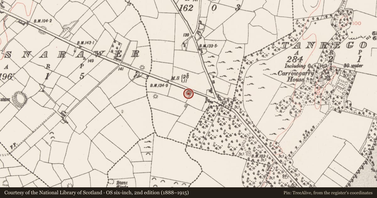 Ordnance Survey six-inch map, 2nd edition (1888–1915) covering the location of Barrow - unclassified, Carrownacreevy, County Sligo, with a pin at the register's coordinates