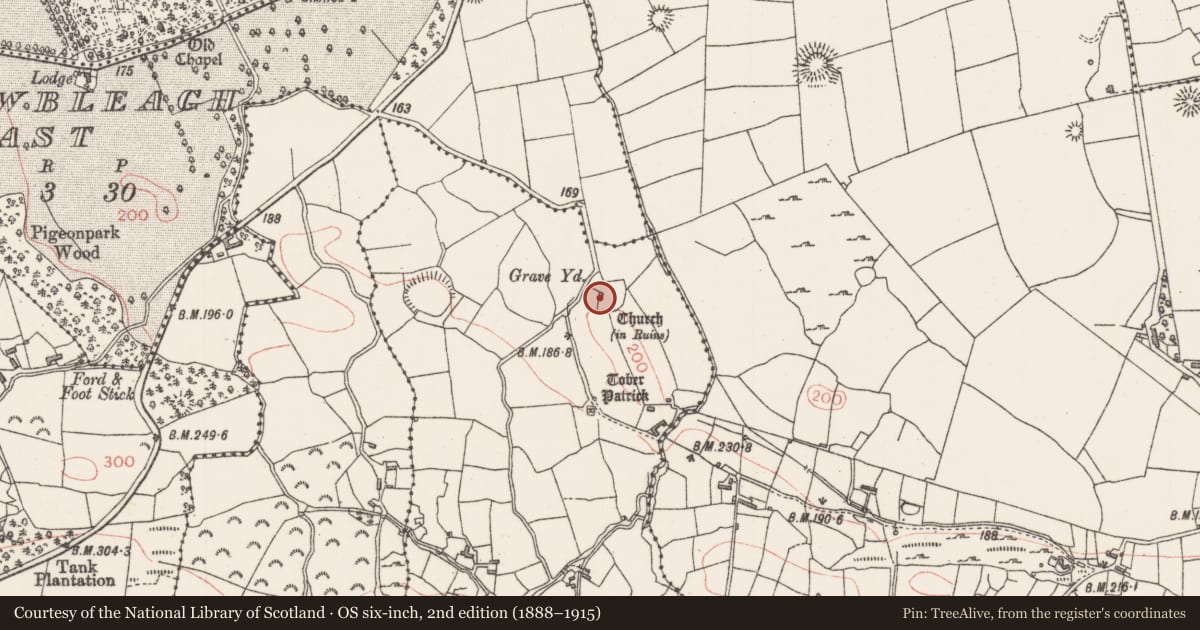 Ordnance Survey six-inch map, 2nd edition (1888–1915) covering the location of Church, Dromard, County Sligo, with a pin at the register's coordinates
