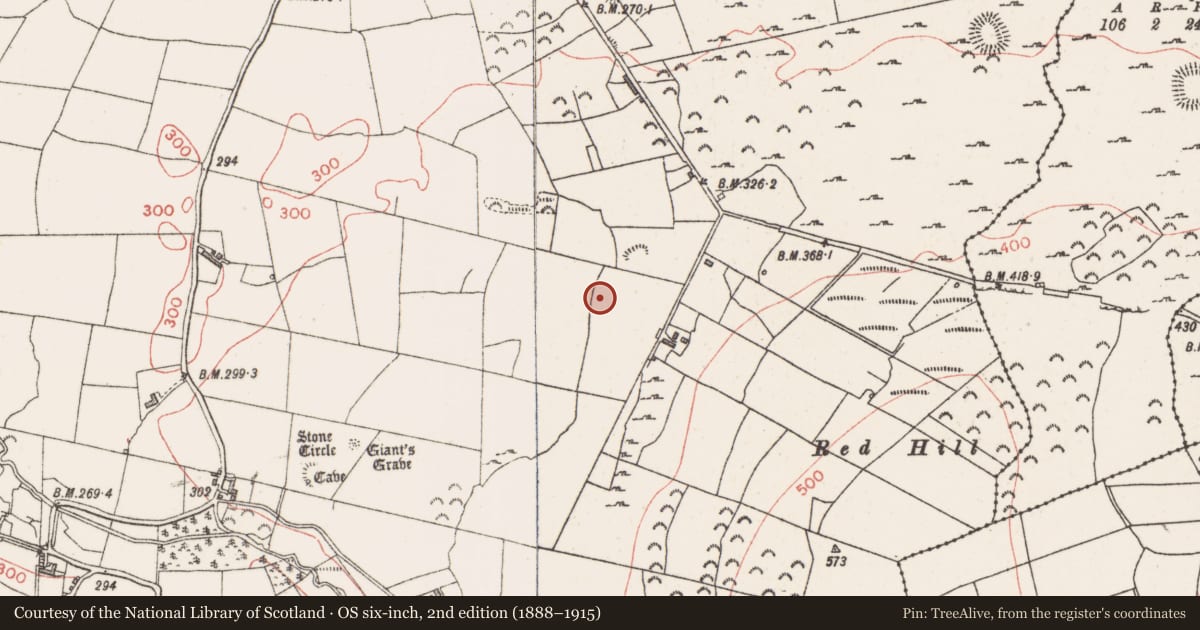 Ordnance Survey six-inch map, 2nd edition (1888–1915) covering the location of Enclosure, Farranyharpy, County Sligo, with a pin at the register's coordinates