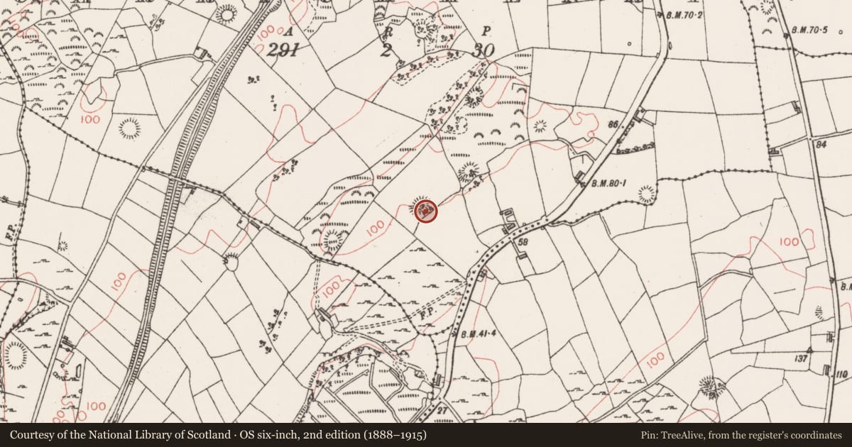 Ordnance Survey six-inch map, 2nd edition (1888–1915) covering the location of Enclosure, Carrickhenry, County Sligo, with a pin at the register's coordinates