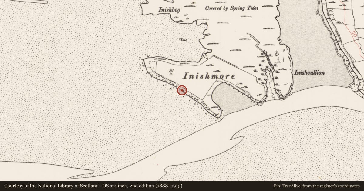 Ordnance Survey six-inch map, 2nd edition (1888–1915) covering the location of Midden, Breeoge, County Sligo, with a pin at the register's coordinates