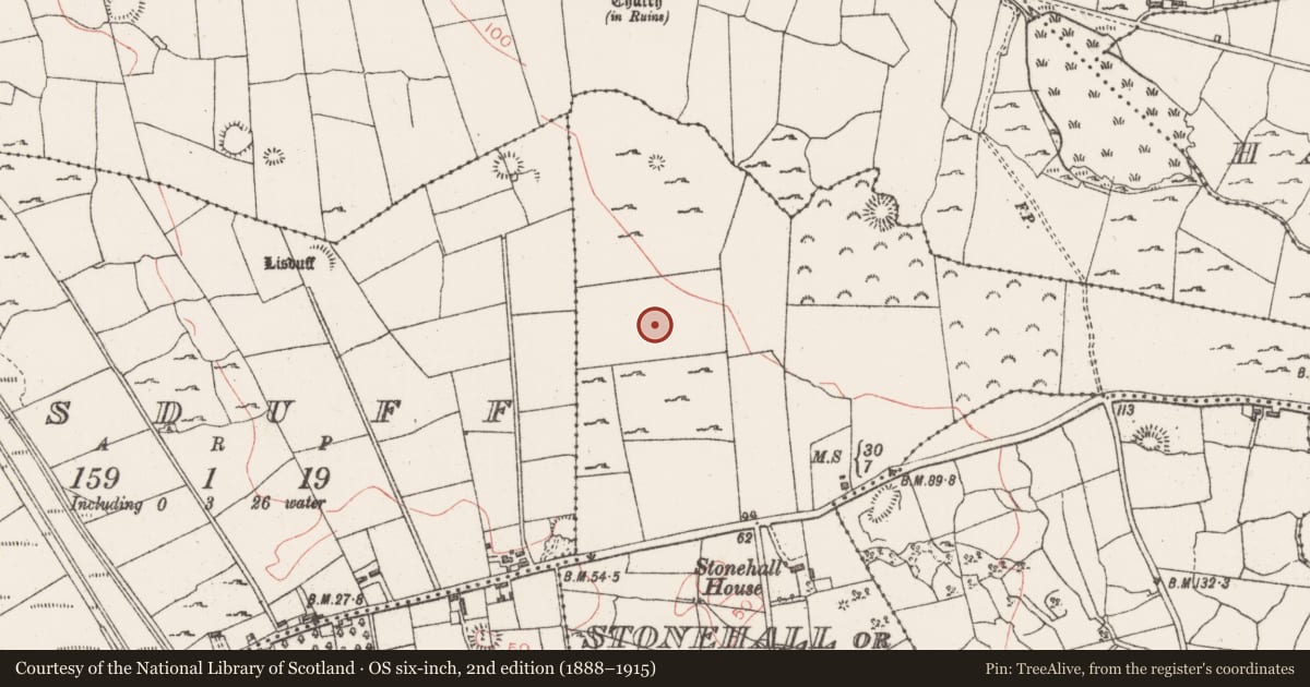 Ordnance Survey six-inch map, 2nd edition (1888–1915) covering the location of Ringfort - rath, Stonehall Or Carrownageeragh, County Sligo, with a pin at the register's coordinates